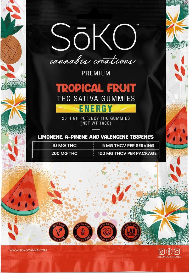 SATIVA Energy THC GUMMIES: 200 mg THC 100 mg THCV