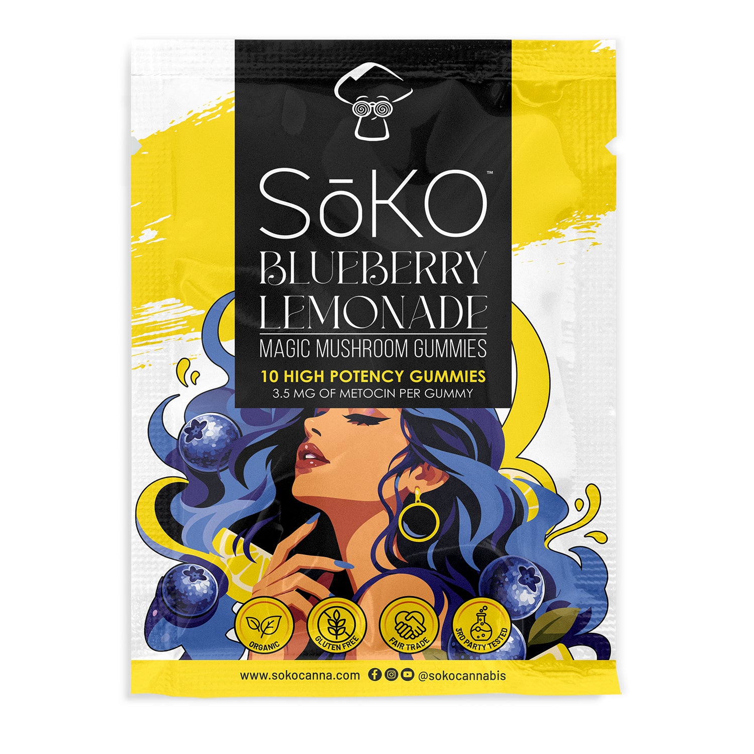SŌKO Blueberry Lemonade Magic Mushroom Gummies | 3.5mg Metocin