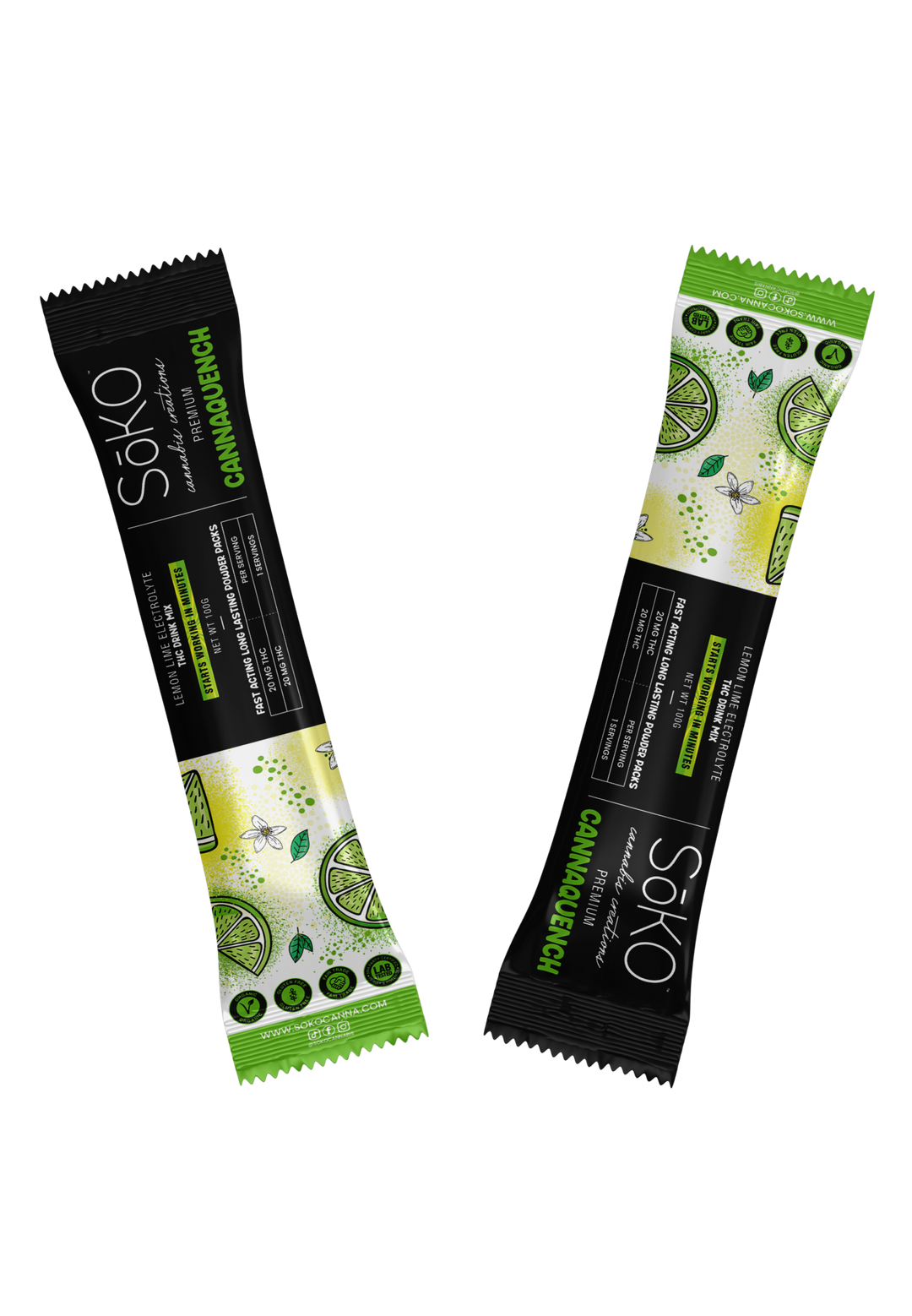 SōKO CannaQuench Lemon Lime THC Electrolyte Drink Mix