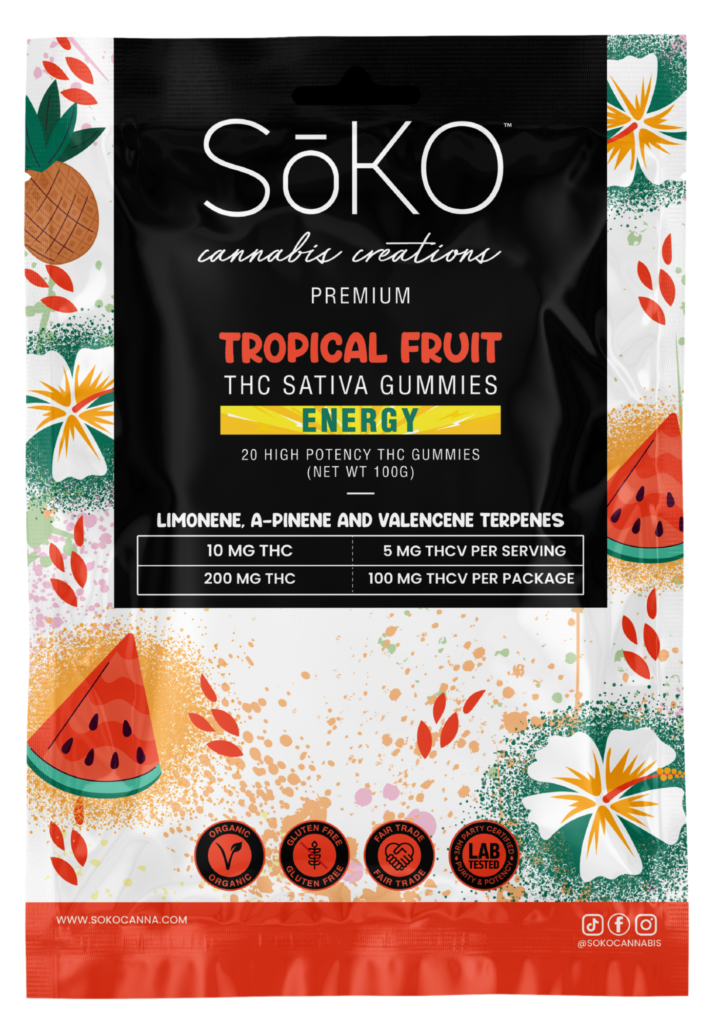 SATIVA Energy THC GUMMIES: 200 mg THC 100 mg THCV