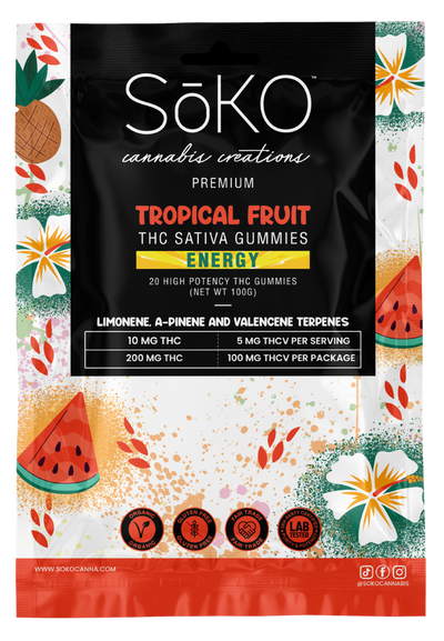 SATIVA Energy THC GUMMIES: 200 mg THC 100 mg THCV