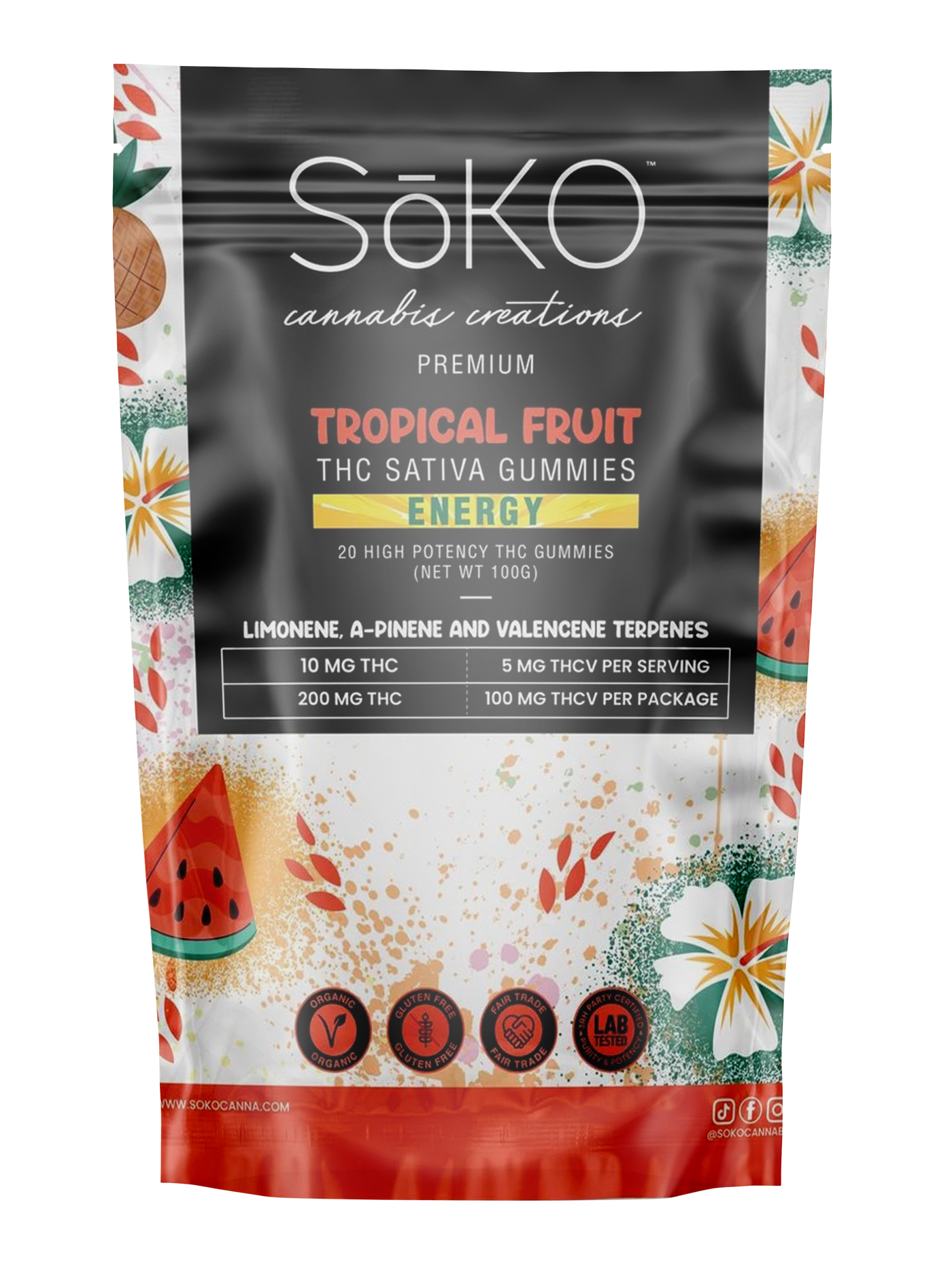 SATIVA Energy THC GUMMIES: 200 mg THC 100 mg THCV