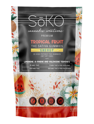 SATIVA Energy THC GUMMIES: 200 mg THC 100 mg THCV