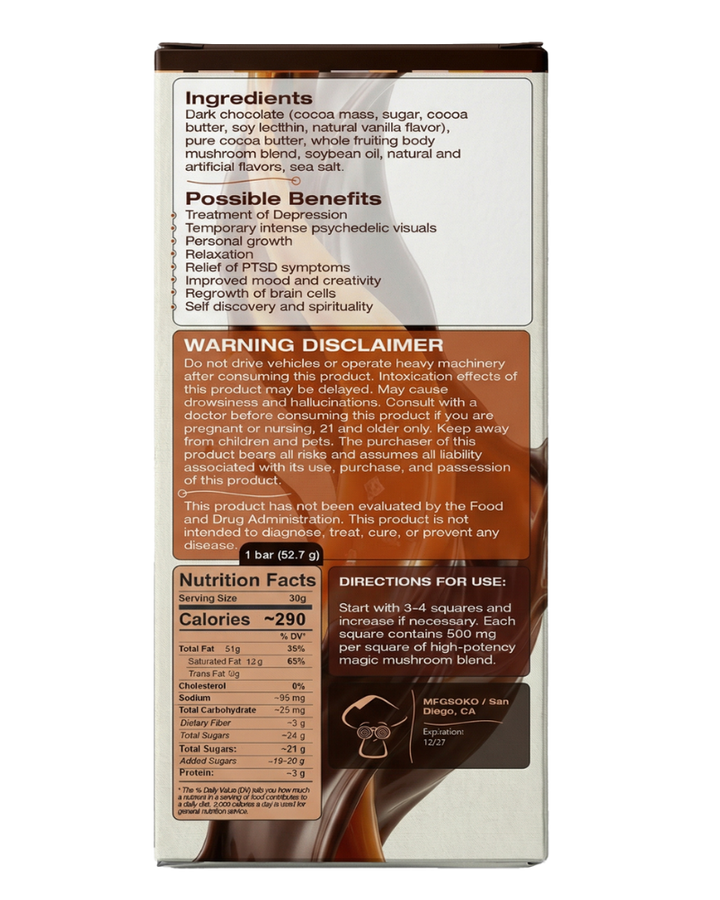 Premium Chocolate Magic Mushroom Squares 6,000 MG