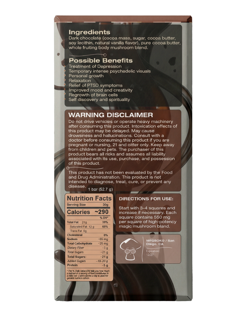 Premium Chocolate Magic Mushroom Squares 6,000 MG