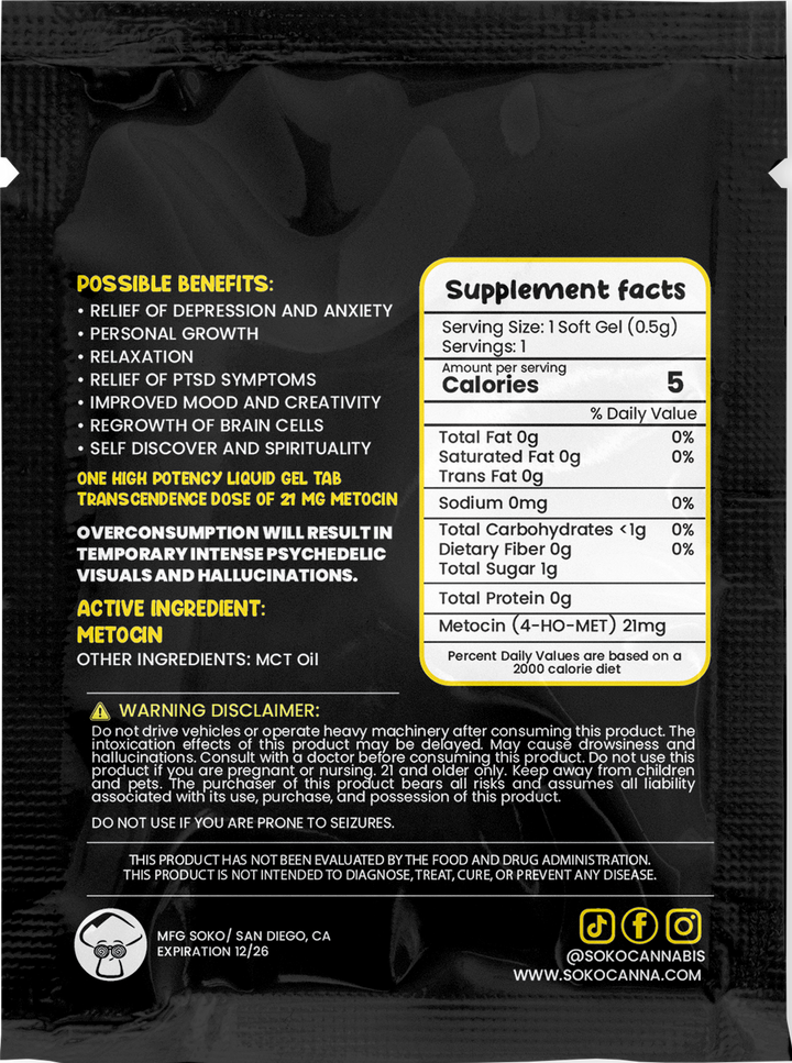 The Transcendence Dose – single Liquid Gel Capsule (21 mg Metocin)