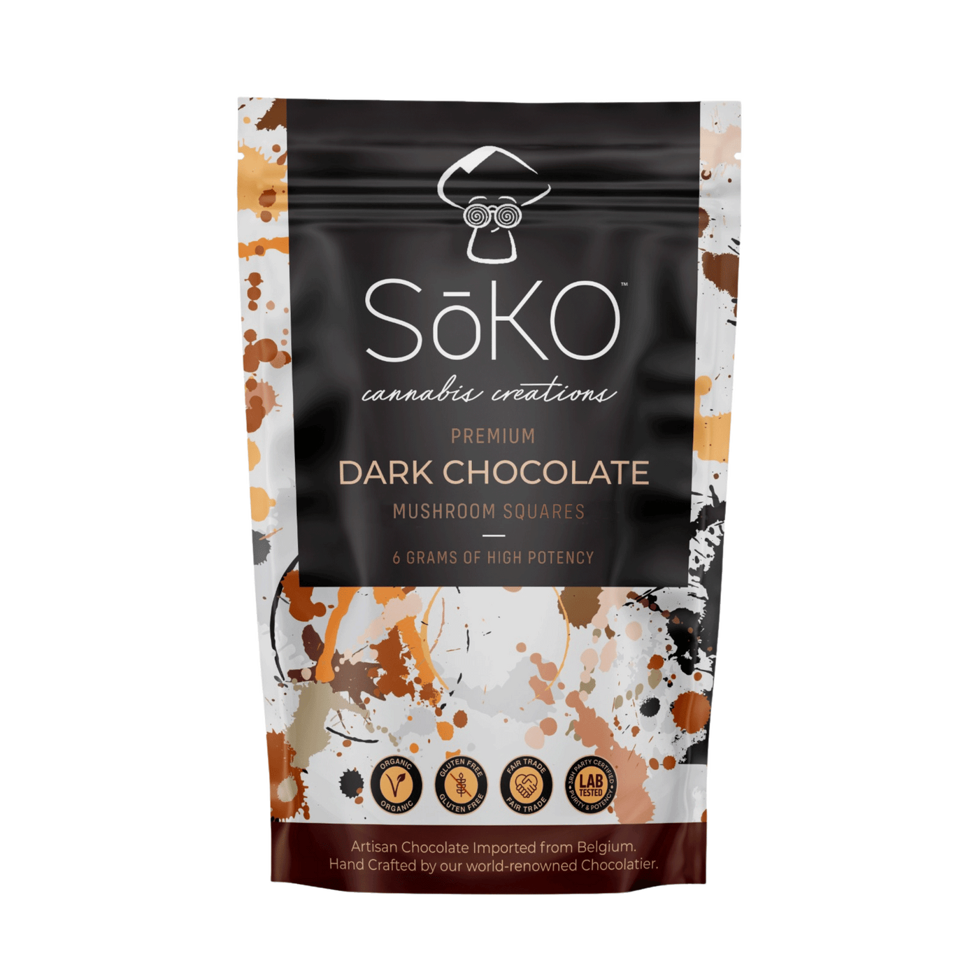 Premium Dark Chocolate Mushroom Squares 6 grams