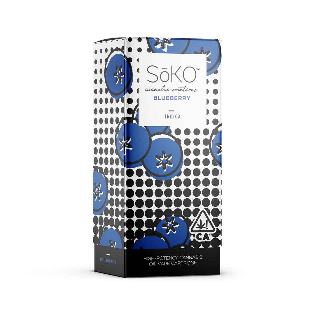 THC Oil Vape Cartridge Blueberry - Indica 1g | SoKo’s